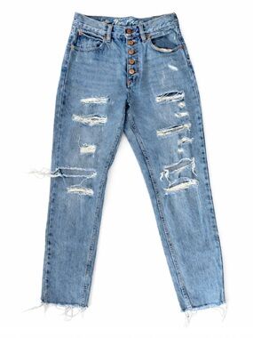 We the free Distressed Straight Leg Jeans.